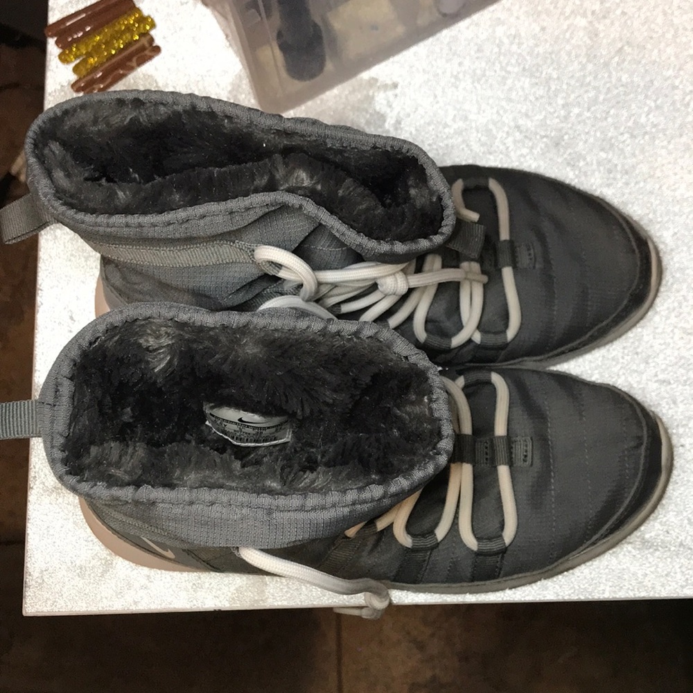 Gray Hightop Nike Boots